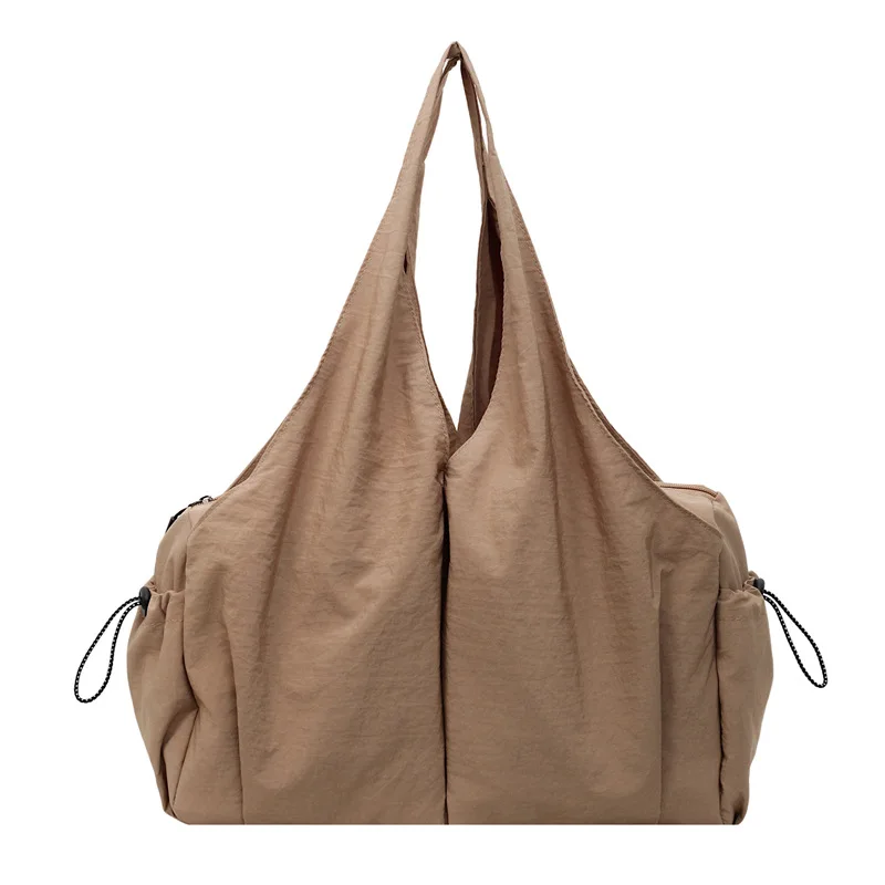 

Большая женская плиссированная сумка через плечо, сумка-тоут с несколькими карманами и верхней ручкой для повседневных покупок или использования в маме