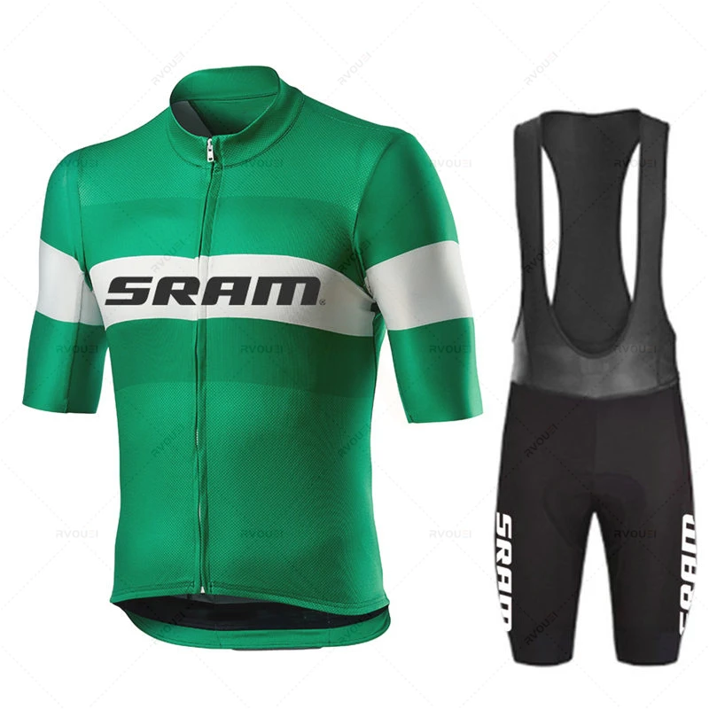 Sram Bike Cycling Jersey Set for Men, Short Sleeve Mountain Uniform, Bicycle Clothing Suit, Summer, 2024