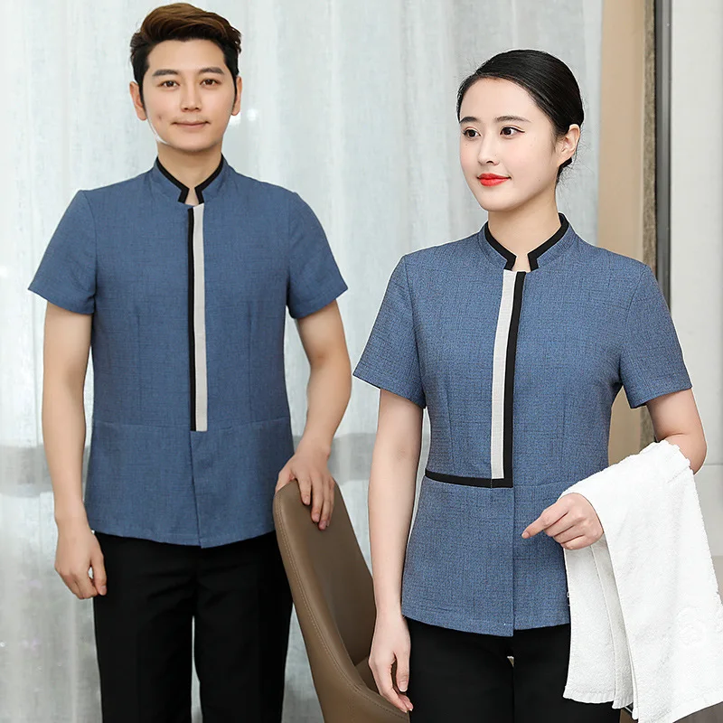 

Short-sleeved summer cleaning uniform for hotel housekeeping staff, housekeeping and property cleaning workwear for women