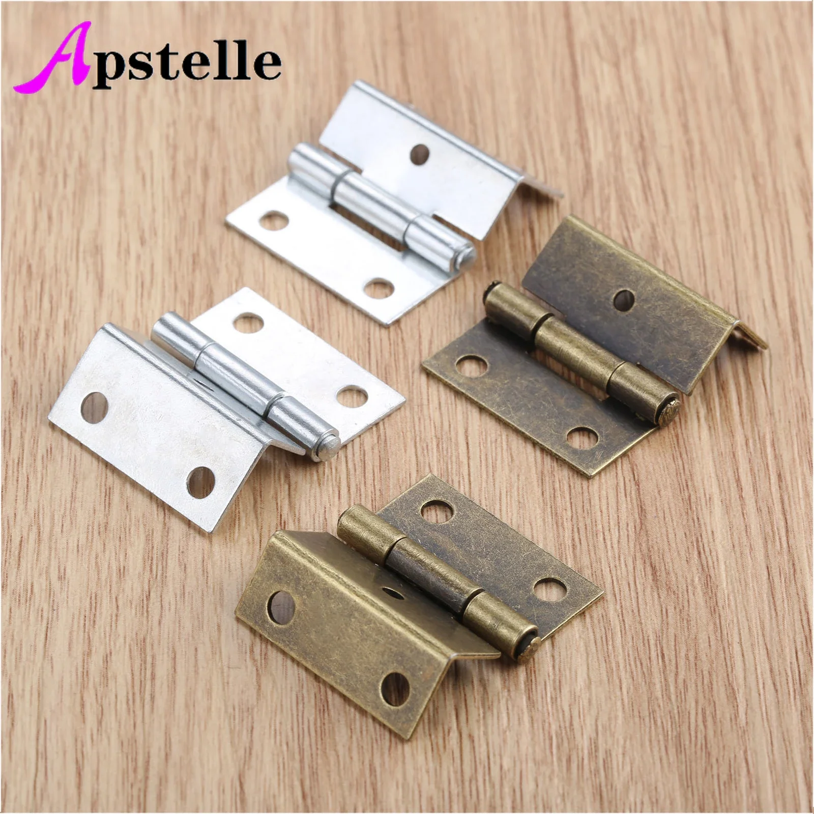 Apstelle 4Pcs 25*15*12mm Cabinet Hinge Door Luggage Furniture Jewelry Wood Boxes Vintage Chinese Old Hinge Furniture Decoration