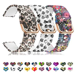 Printed band for Amazfit GTS/GTR/4/3/2e Mini sport bracelet 20mm 22mm Silicone strap For Samsung galaxy watch 6-4-Classic-5-pro