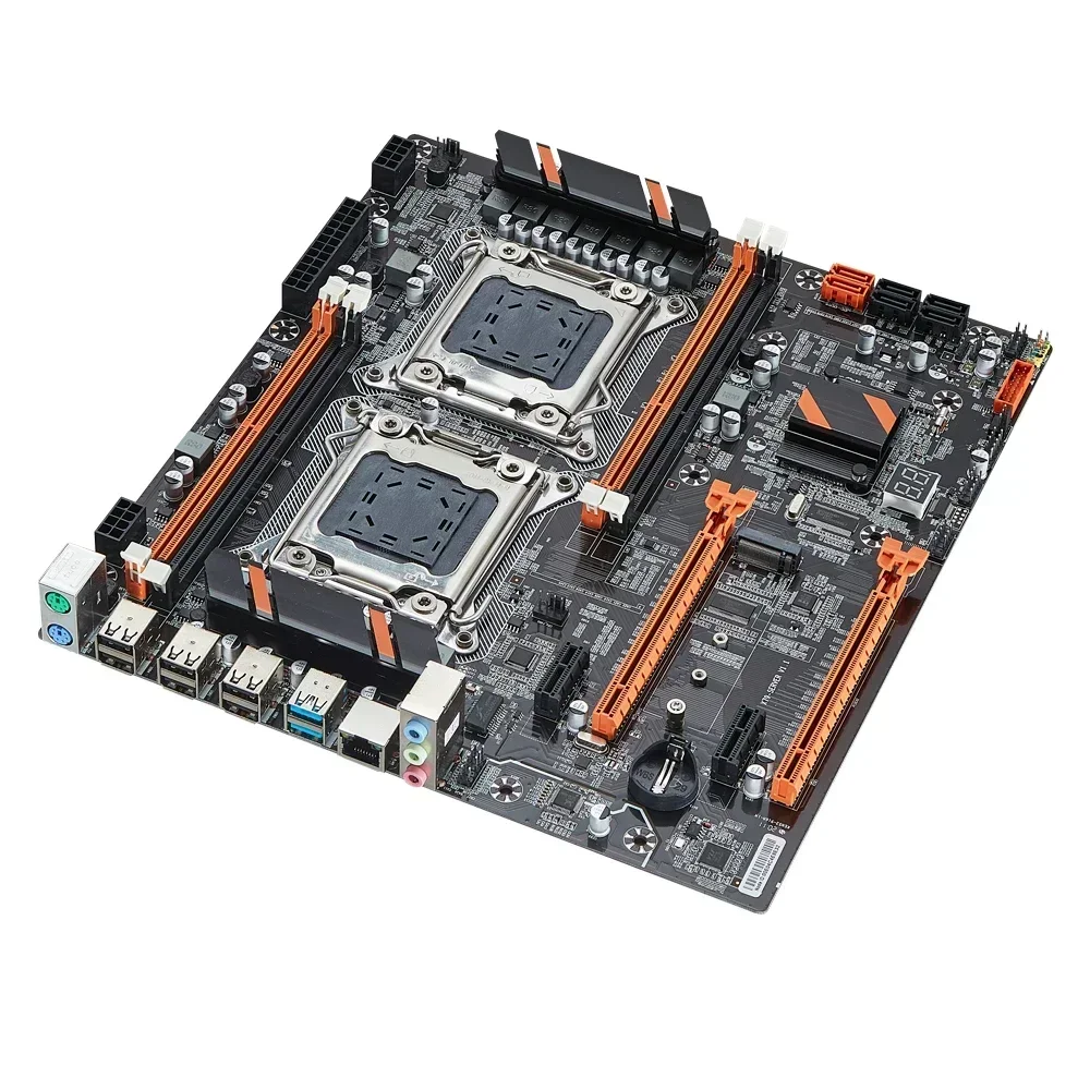 X79 Комплект двойной материнской платы Процессор LGA 2011 с 2 * E5 2660V2 4*16 ГБ = 64 ГБ 1600 МГц DDR3 Оперативная память Поддержка USB3.0 Sata3.0 PCI-E 3.0