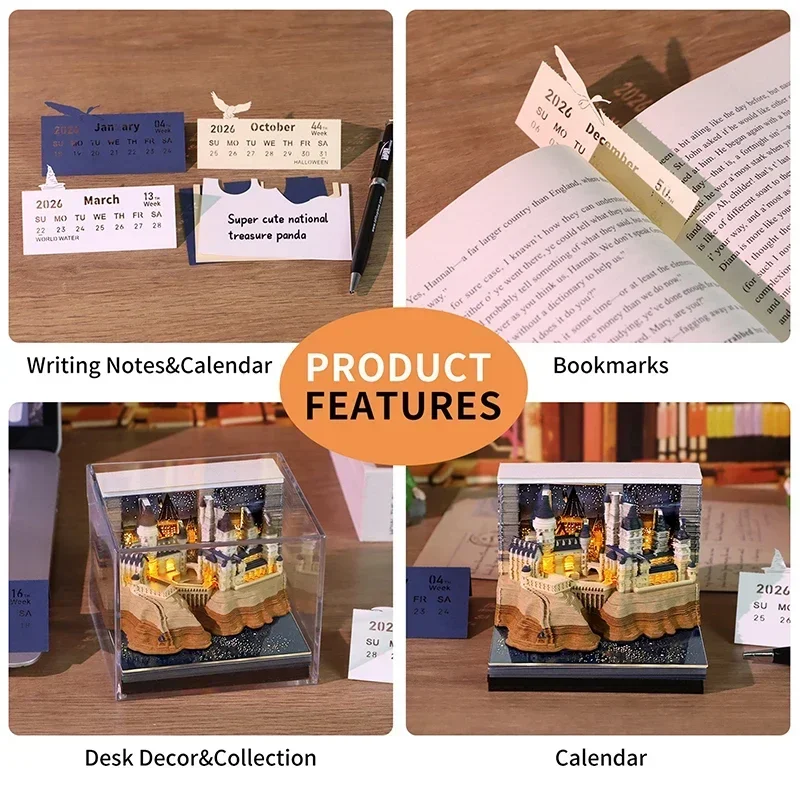 

Omoshiroi Block 3D Блокнот Led Howarts Блокнот 3D Модель Замок Sticky Note 3D Art ​ Hary Design Custom Block Note Подарок друзьям