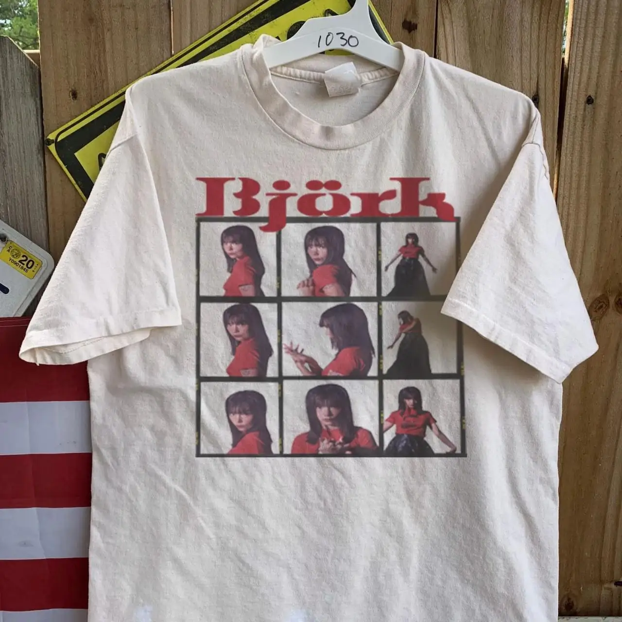 Bjork T Shirt 90S White Short Sleeve Tee Classic Pa8342