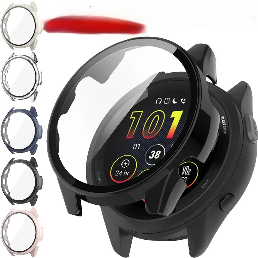 حافظة من الزجاج المقسى عالي الدقة + PC لهاتف Garmin Forerunner 165 265 965 غطاء حماية شامل للشاشة Garmin Venu 3/Vivoactive 5 #1