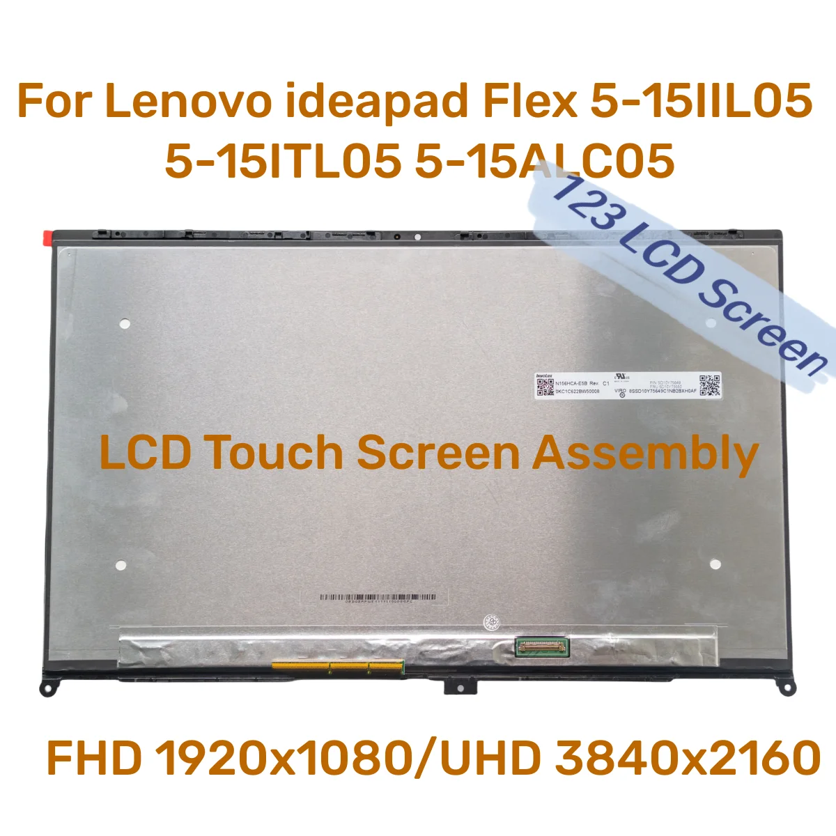 15.6 LCD Touch Screen Digitizer Assembly for Lenovo Ideapad Flex 5-15IIL05 5-15ITL05 5-15ALC05 81X3 82HT 82HV 5D10S39643