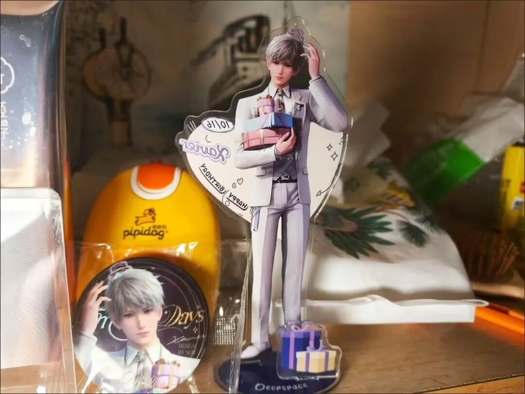 「愛と深宇宙」と「神星恵」のダブルスタンド、キュートなアクリル製デスクトップ装飾品、親友への贈り物に