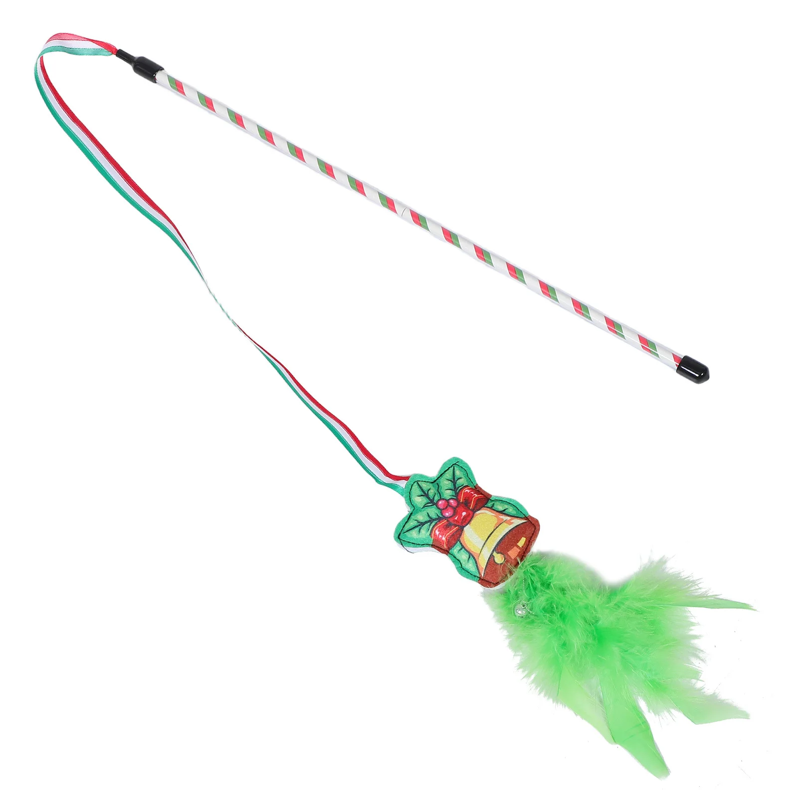 

Rotating Cat Teaser Wand with Attachment Lightweight Interactive Pet Play Rod for Indoor Cats Bird Chase Exercise Fun