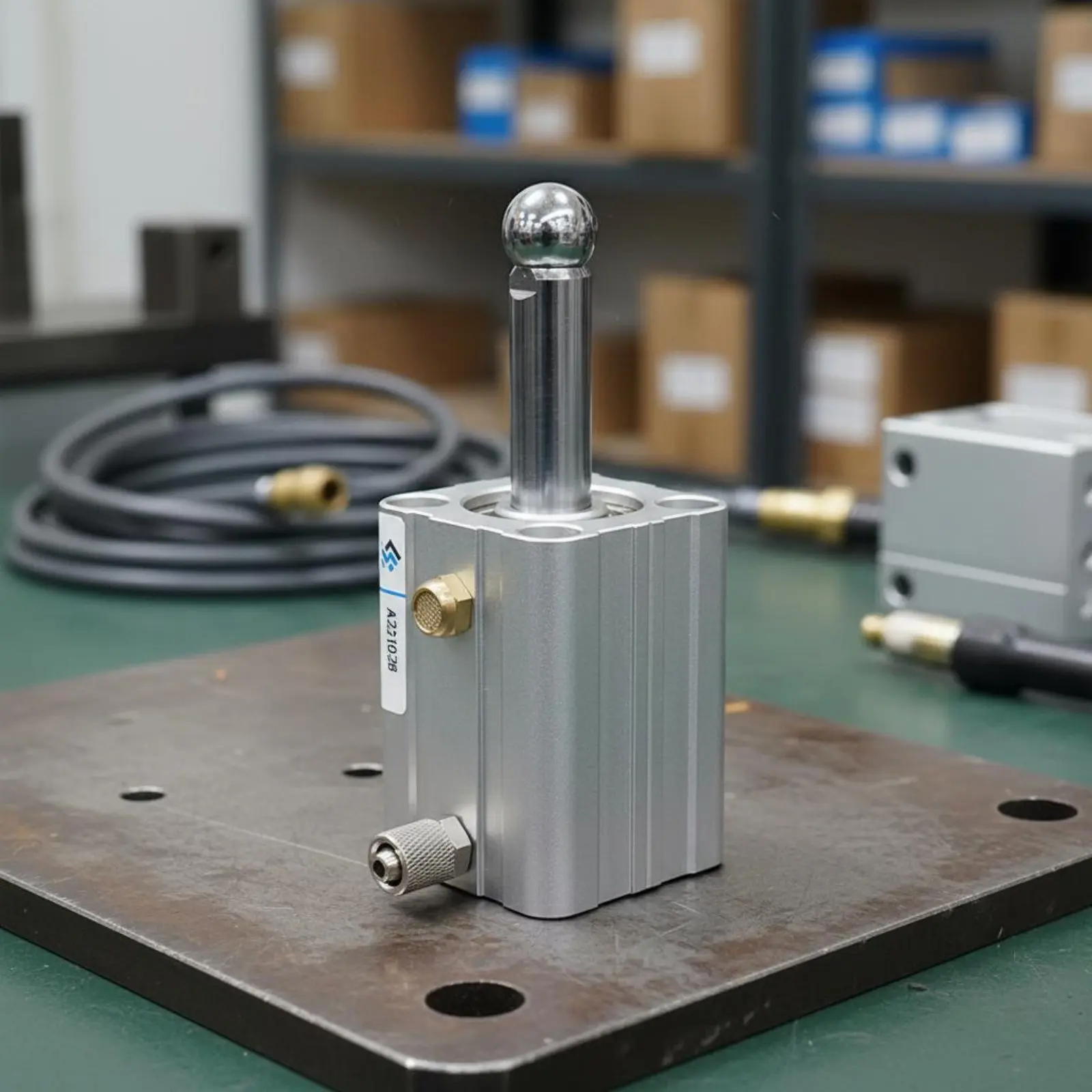 

Scissor Lift Cylinder Steel Ball Safety Release Cylinder Raise and Secure Release Valve Pneumatic for Mechanics