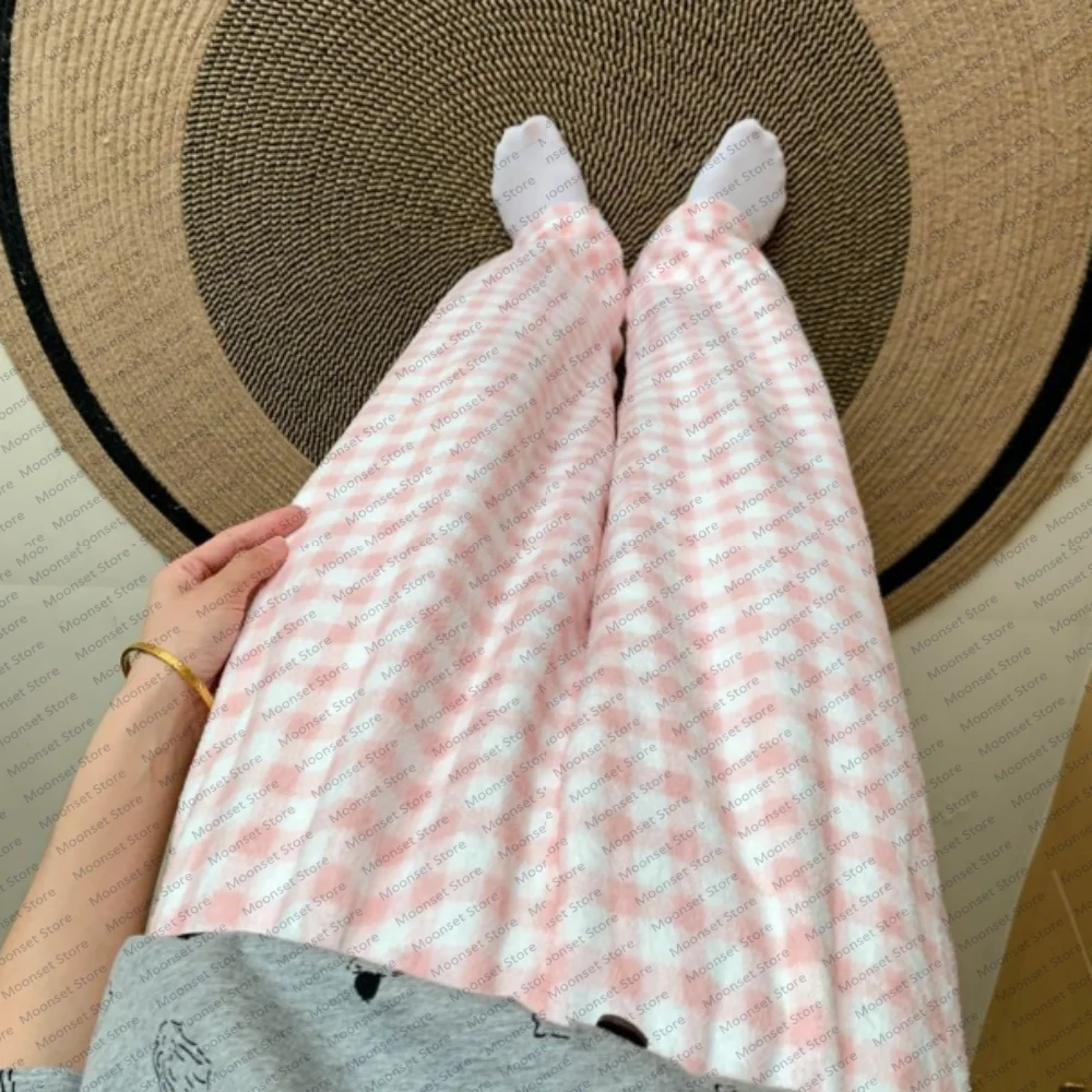 

Classic checked striped pants simple Comfortable flannel warm pajama pants for women cute home long pants that can worn outside