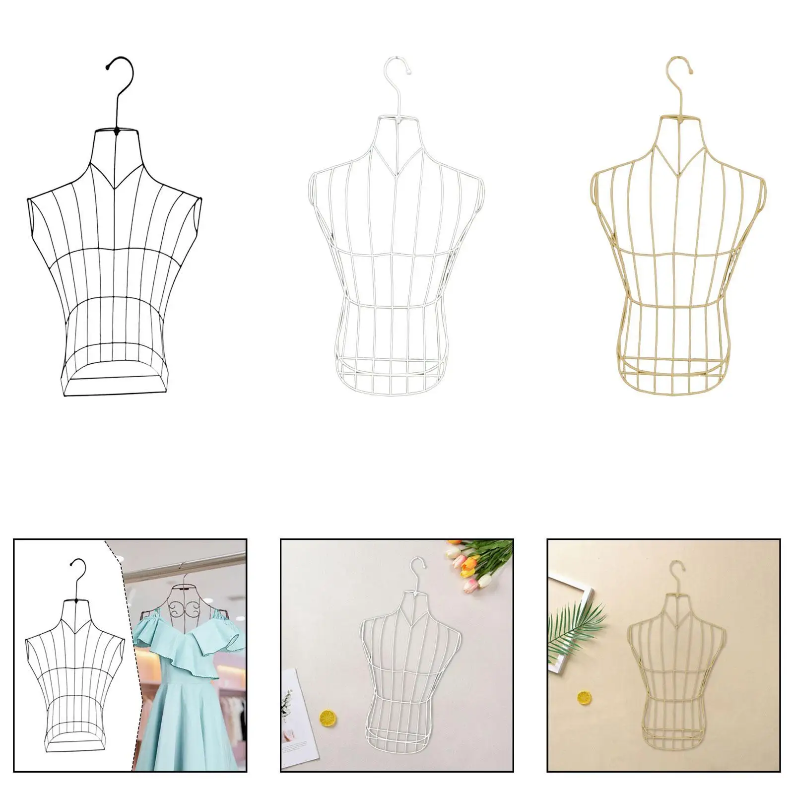 

Компактный мужской манекен-торс из полого железа для демонстрации футболок в магазинах и домашних коллекциях