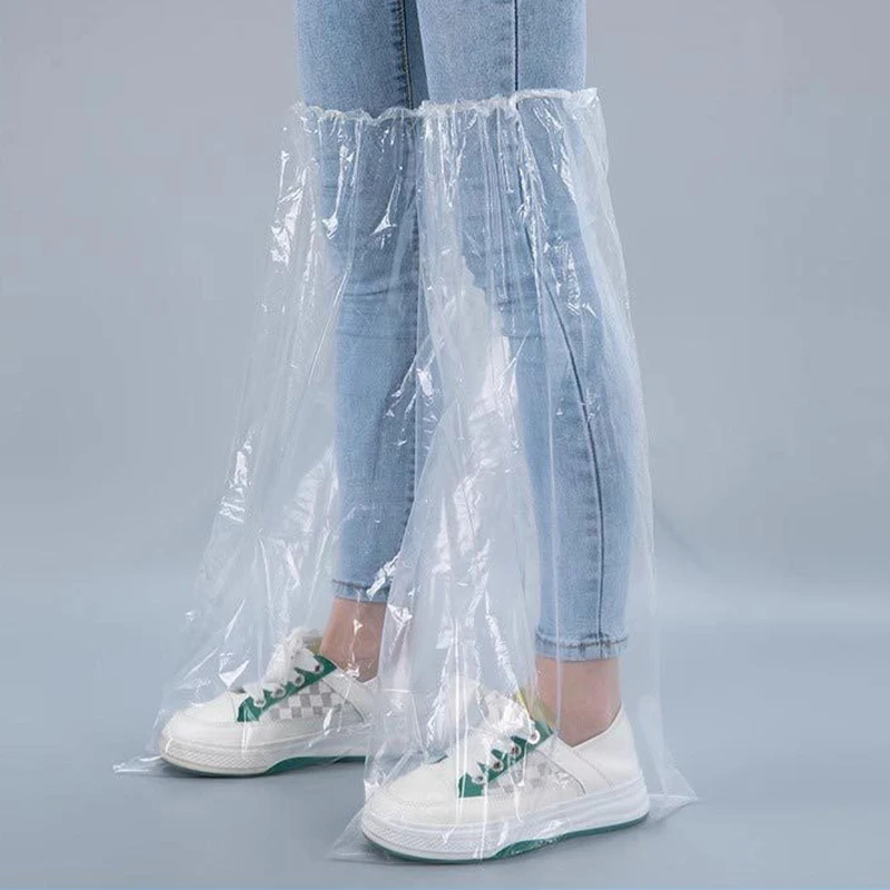 Cubiertas desechables de plástico grueso para zapatos de lluvia, impermeables y duraderas, prevención de contaminación, 1 unidad
