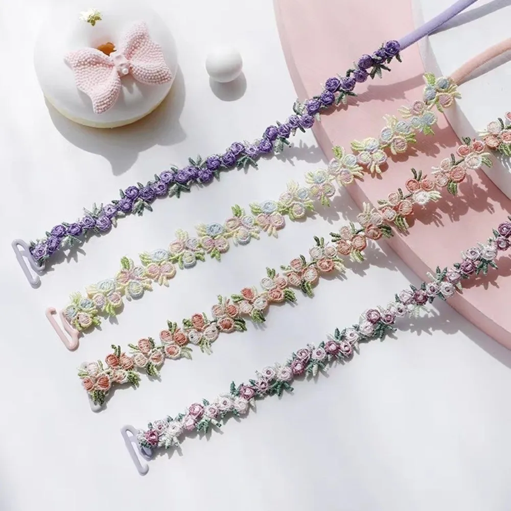 Soft Removable Floral Bra Straps Elastic Anti-slip Lingerie Strap Belt Flower Adjustable Shoulder Straps Wedding Party Dress