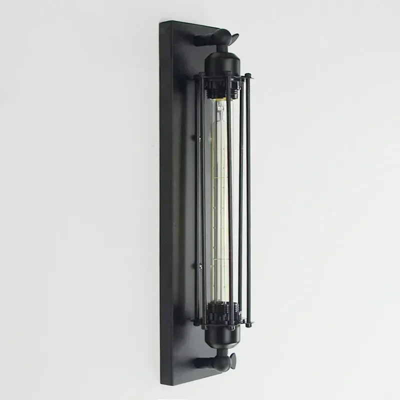 American Retro Industry Wind Edison Iron Arts Flute Wall Lamp Creative Bedside Balcony Stair Lighting