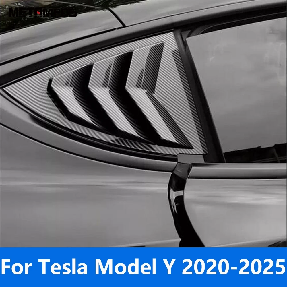 

Спойлер жалюзи заднего стекла для Tesla Model Y 2020-2023 2024 2025, боковая вентиляционная крышка из углеродного волокна, накладка, внешние аксессуары