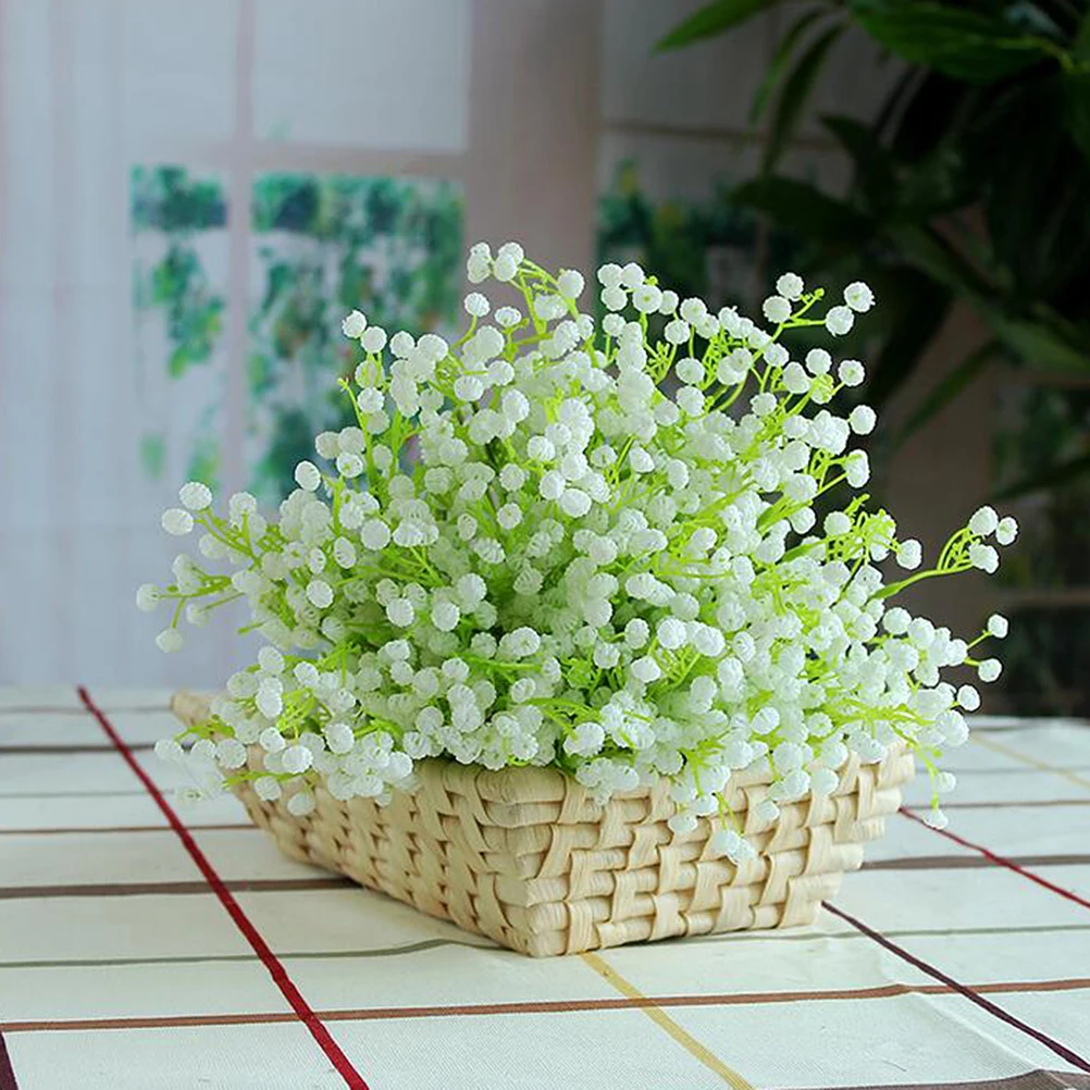 

6Pcs Artificial Baby's Breath Gypsophila Flowers Lifelike Decorative Bouquets Wedding Party Home Garden DIY Floral Arrangement