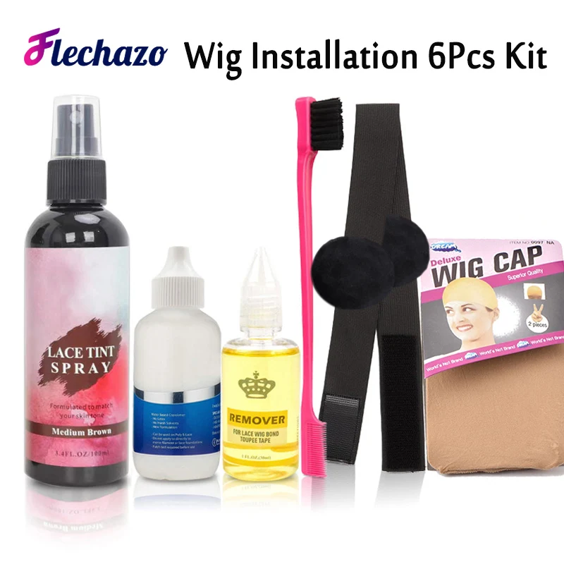 

Wig Installation Kit For Lace Front Wigs Everything To Lay A Wig Melting Spray Mousse Edge Control Band Brush Lace Glue Remover