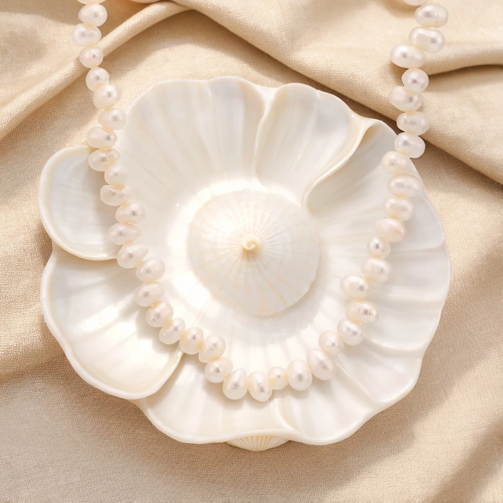 

Women's Necklace Ins Style Baroque Freshwater Pearl Collarbone Chain Stainless Steel Fashion Jewelry