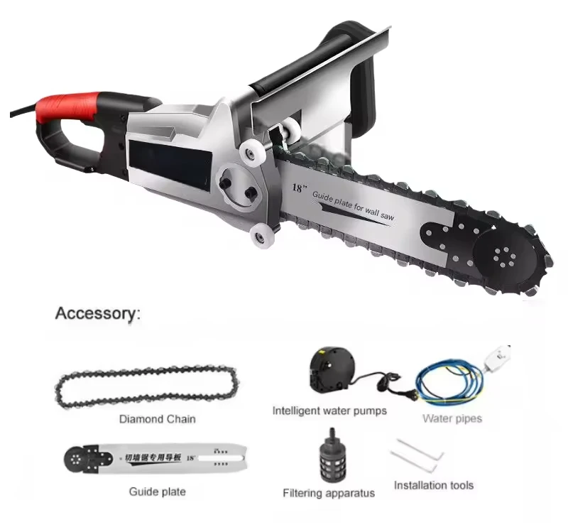 QJ-480 Multi-Functional 20' High-Power Electric Concrete Cutter Motor 8900W 48CM Cutting Depth for Stone Walls Door