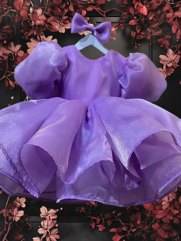 

Прекрасное платье с цветочным узором для девочек, пышное платье с фиолетовыми рукавами для свадьбы, бальные платья для маленьких девочек, бальные вечерние платья на день рождения