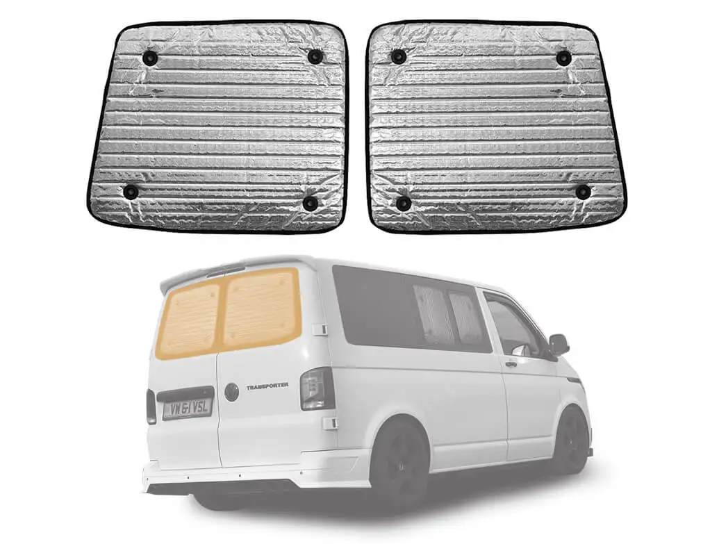 

Rear Door Sunshade For VW Transporter T6 2015-2019, 2Pcs Interior Insulation Blind 70*60cm With 8 Suction Cups