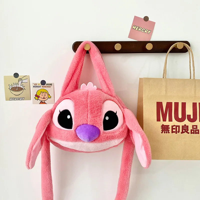 Kawaii Disney Stitch Bag Plüsch Rucksack Bagpack Doppelte Schulter Umhängetasche Aufbewahrungstasche Plushie Anime Spielzeug Geschenk für Mädchen