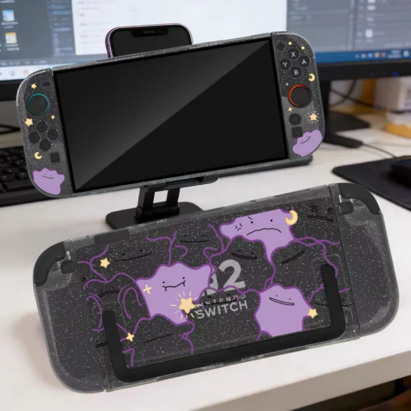 

New Pokemon Switch 2 Split Protective Case Ditto Cute Pattern Cover For Ns2 Game Console Anti Scratch Gaming Accessories Toys