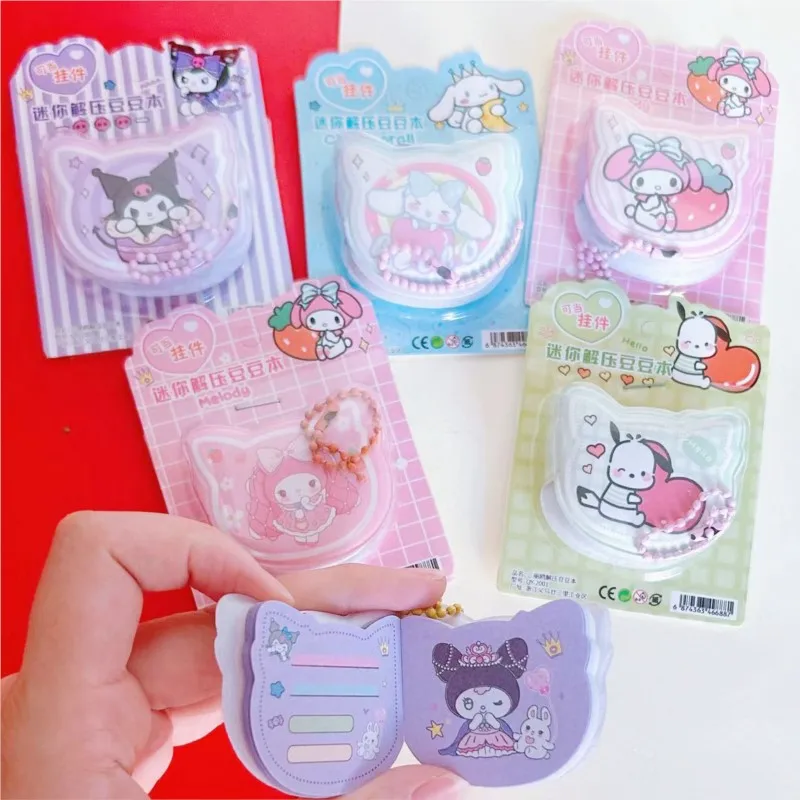 Sanrio Kuromi Decompression Notes Hellokitty Cinnamoroll Cartoon Cute Pendant Pocket Book Anime School Stationery Student Gift