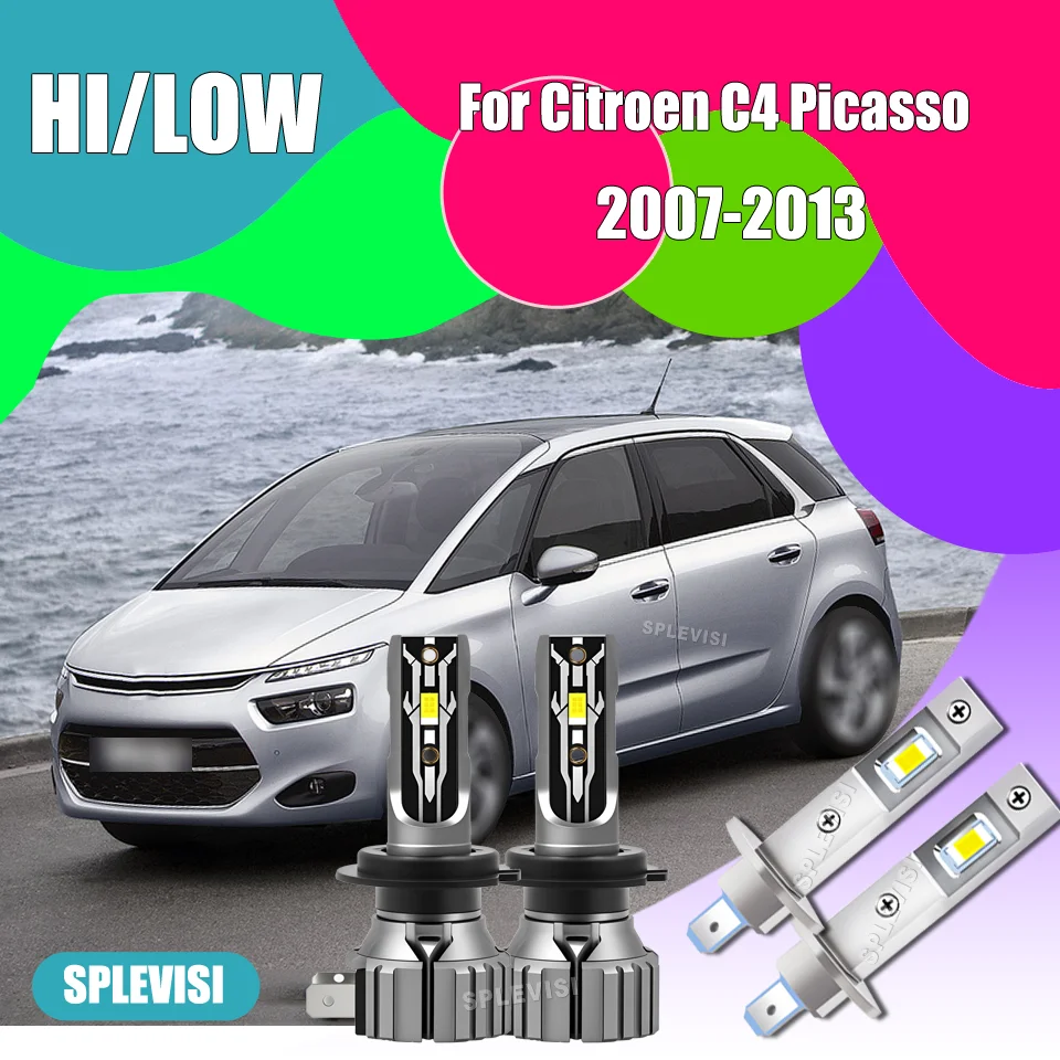 Energy Saving LED Headlights High Low Beam Enhance driving security For Citroen C4 Picasso 2007 2008 2009 2010 2011 2012 2013