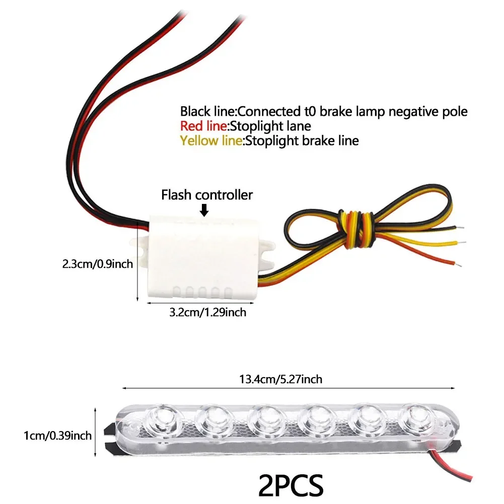 2PCS Police Light 6/4 Led Strobe Warning Strobe Lights Car Truck Light Flashing Firemen Ambulance LED Emergency Signal Lamp 12V