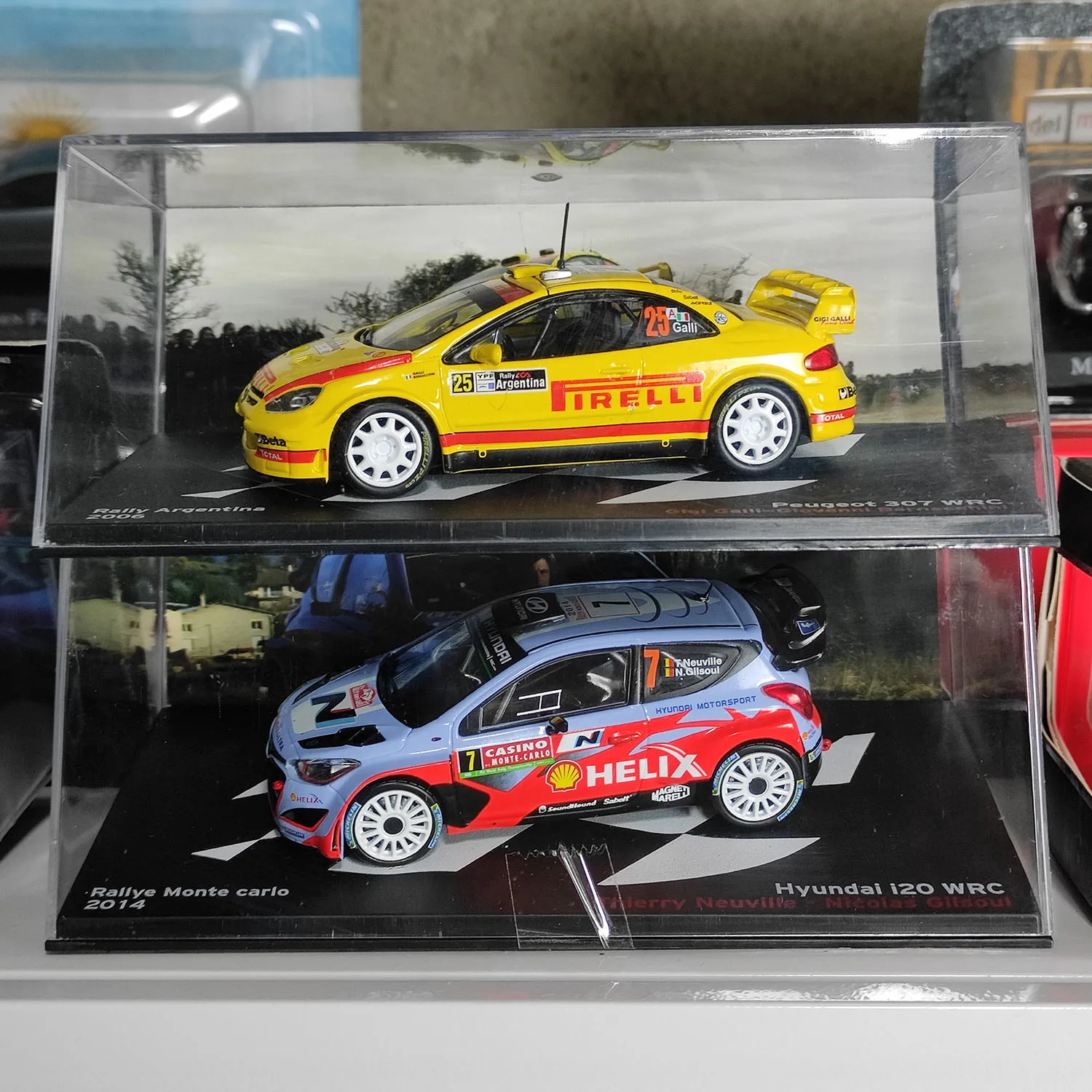 Diecast IXO 1:43 Escala Rally Argentina 2006 Peugeot y Rally 2014 Monte Carlo Hyundai Modelo de coche de aleación