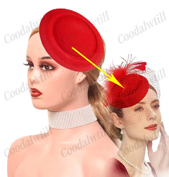 17*14CM Pillbox Fascinator Base For Child Women Party Show Hat DIY Hair Accessories Ladies Wedding Fascinators Hat Craft
