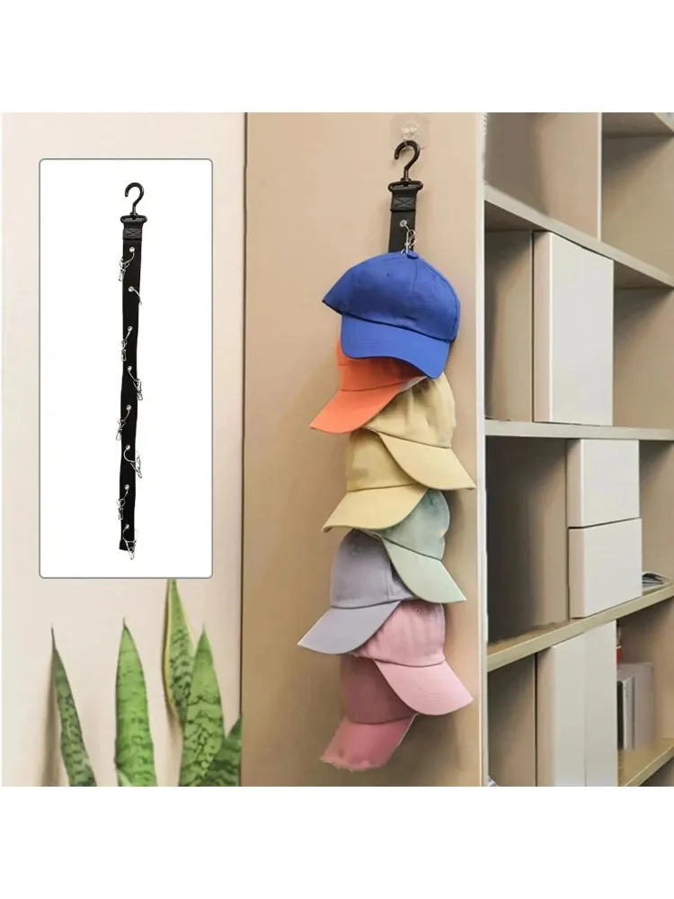 1PCS Hanging with Hook with Metal Clips Hat Collections Caps Rack Hat Golf Caps Stand for Baseball Caps Golf Caps