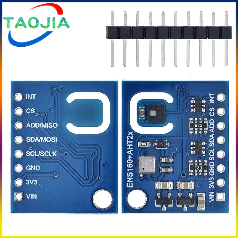 ENS160+AHT21 CARBON Dioxide CO2 eCO2 TVOC Air Quality And Temperature And Humidity Sensor For Arduino