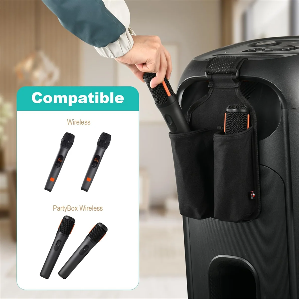 

NEW Microphone Holder for PartyBox Wireless Microphone, Mic Hanger Storage Holder for Standard Wireless Microphones