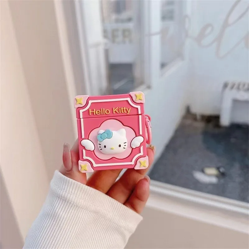 لطيف KT القط غطاء ل AirPods 4 الكرتون حقيبة سماعة الاذن ل Airpods Pro2 Pro 3 2 1 الغطاء الواقي مع المفاتيح