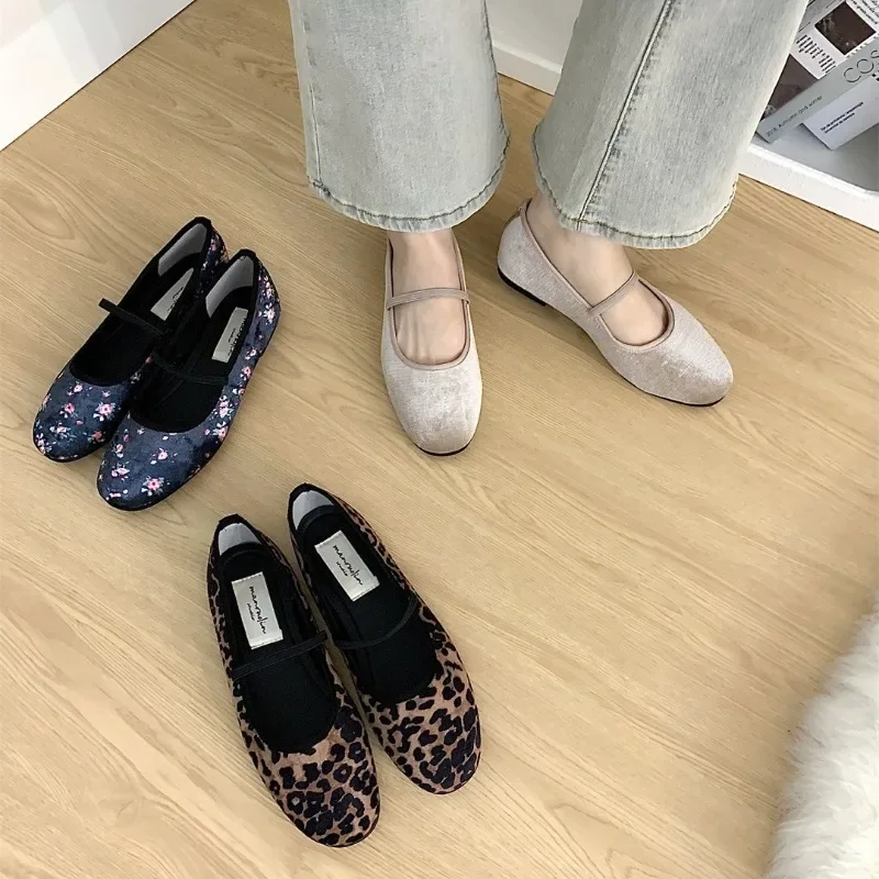 

2024 Autumn Women Round Toe Mary Jane Shoes Fashion Ladies Elegant Dress Flat Shoes Soft Flat Heel Ballerinas Zapatos Mujer