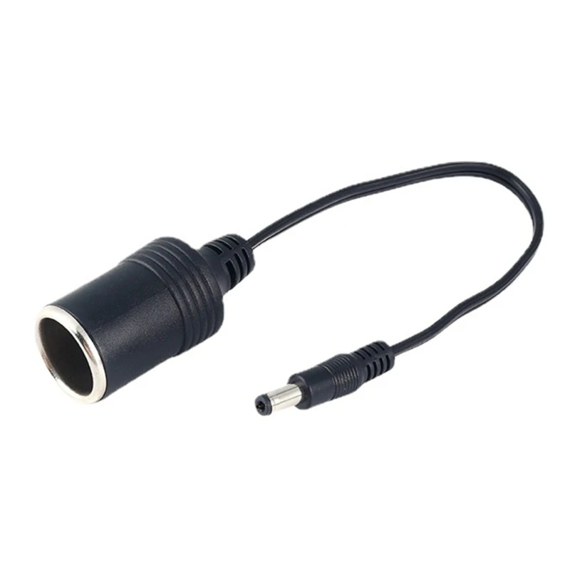 12V Female Car Cigarette Lighter Socket Plug Connector Charger Cable Adapter DC 5.5*2.1mm 5A  Amper UPS Battery Backup