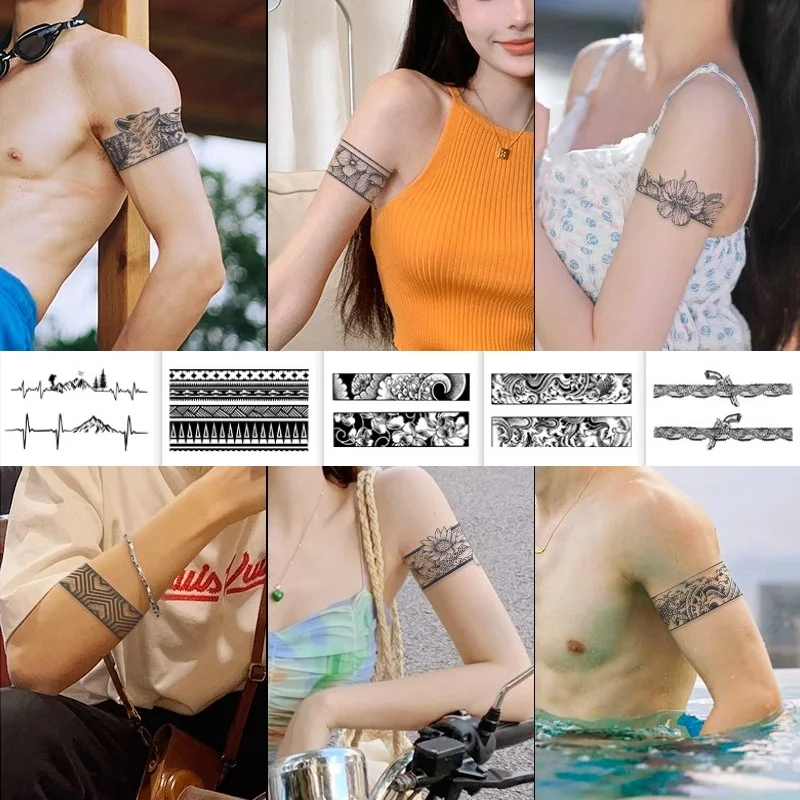 

Arm Bracelet Bracelet Tattoo Stickers Men's and Women's Lasting Realistic Tattoo Stickers Herbal Juice Lasts To 15 Days