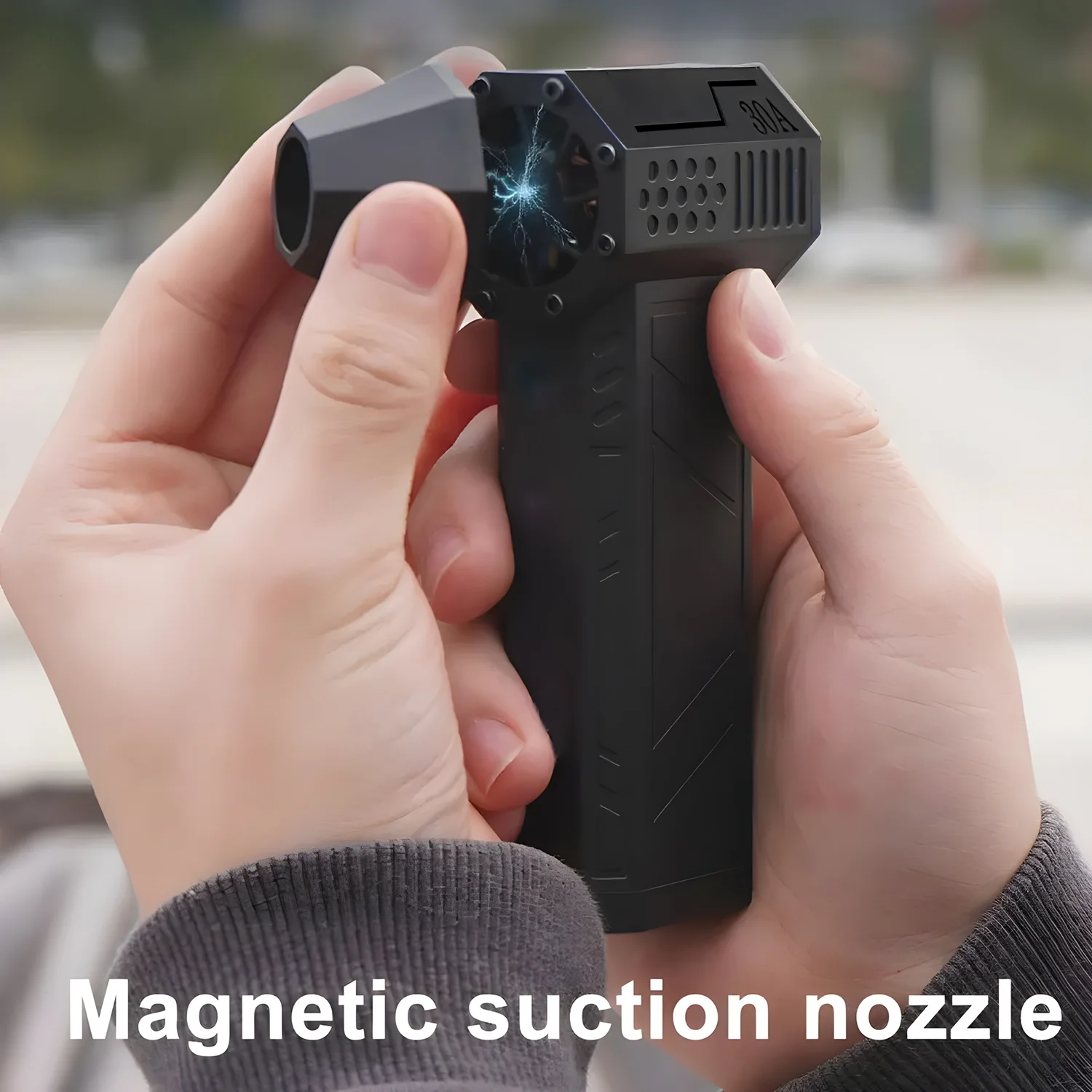 منفاخ هواء مضغوط أسود كهربائي قابل لإعادة الشحن، منفاخ هواء لاسلكي، هواء مضغوط لتنظيف لوحة مفاتيح الكمبيوتر