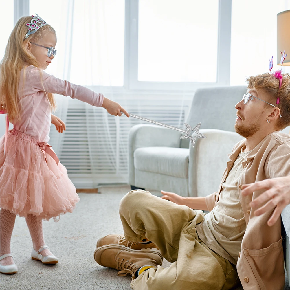 

12 шт., волшебные палочки со звездой, пентаграммой, блестящие детские вечерние игры, реквизит для сцены, аксессуар для костюма, легкий вес, удобный захват