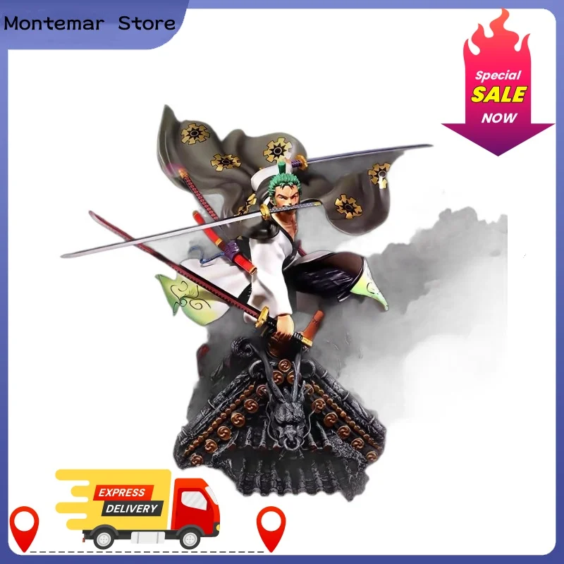 One Piece Sammler-Actionfigur Gk Roof Kimono Roronoa Zoro Drei-Messer-Kampffähigkeit Anime-Modell