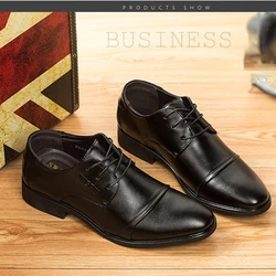 New Business Shoes for Men Fsahion Breathable Dress Shoes Male PU Leather Shoes Men Office Wedding Flats Footwear Erkek Ayakkabı