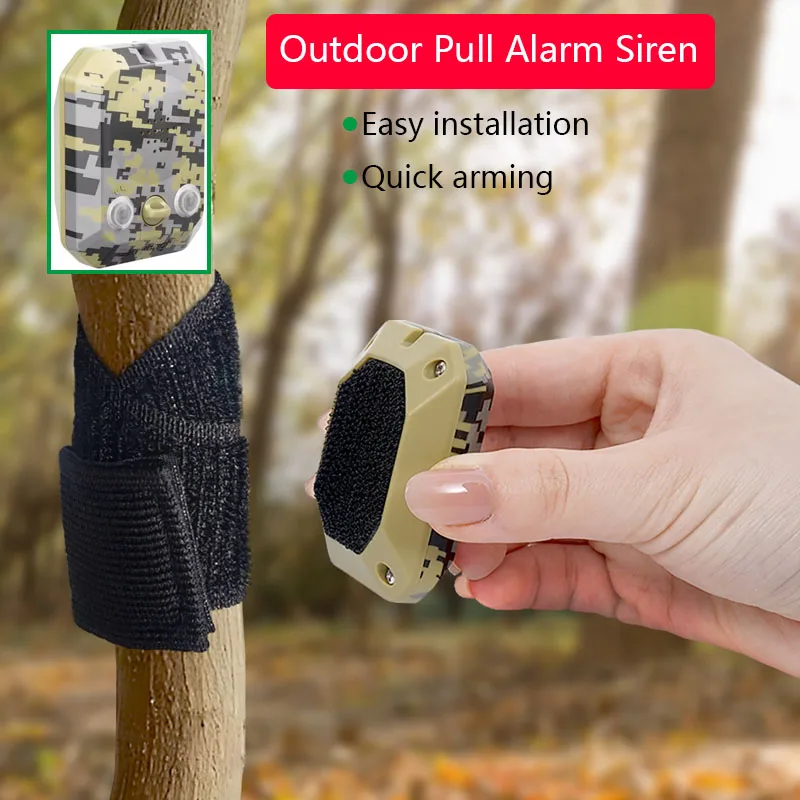 Portable Outdoor Pull Siren Camping Travel Vibration Siren Security Alarm Wire Trigger Alarm Device Security Alert for Safty