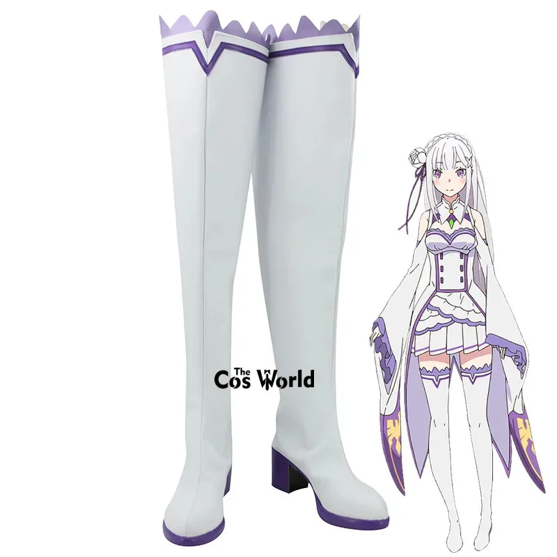 

Re:Zero Kara Hajimeru Isekai Seikatsu Emilia Anime Customize Косплей Обувь Сапоги