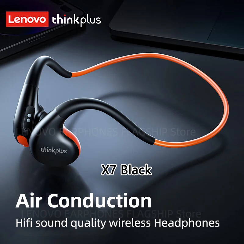 Lenovo Bone Conduction Earphones Bluetooth 5.3 Sports Wireless Headphones TWS Ear Hook Waterproof Headset for Running Driving