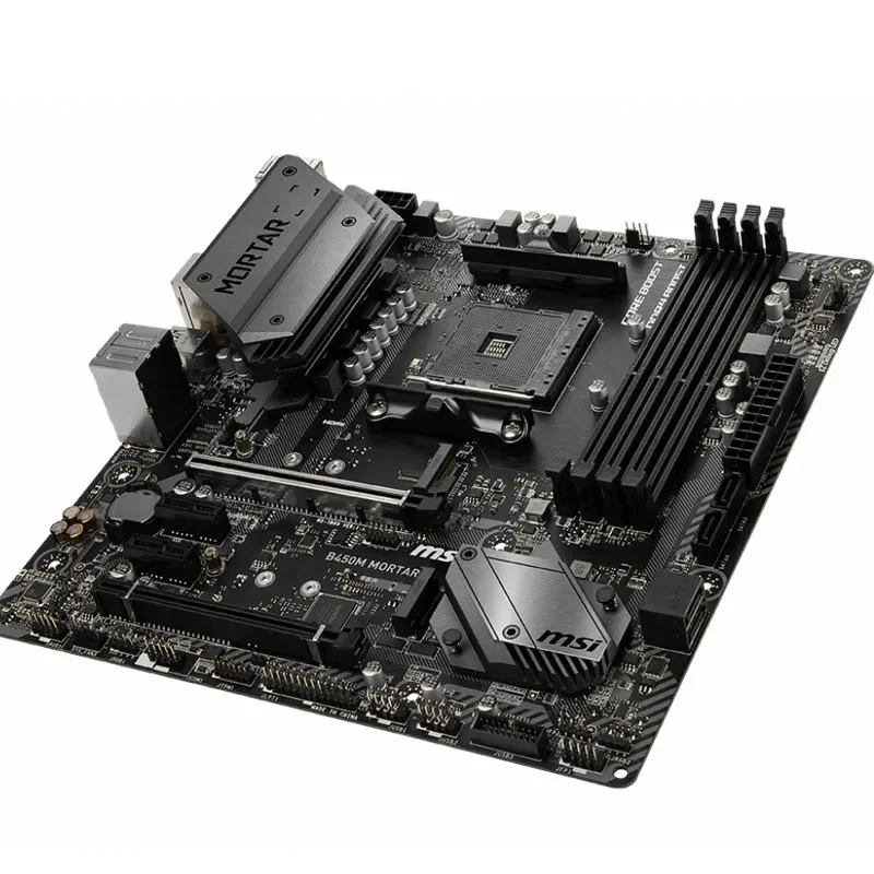 MSI B450M MORTAR لسلسلة Ryzen Adopt chipse 4xDDR4 المقبس AM4 PCI-E 3.0 Max 128GB 2×M.2