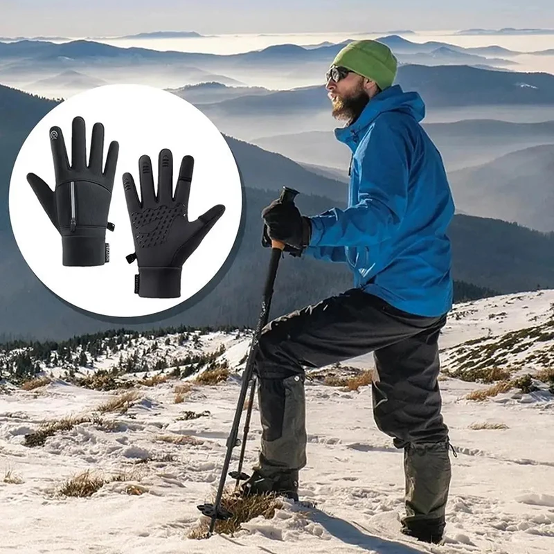 Guantes de invierno impermeables guantes deportivos térmicos para hombres mujeres correr ciclismo conducción senderismo pantalla táctil guantes cálidos