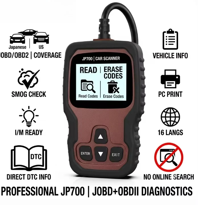 ANCEL JP700 JOBD OBD2 EOBD OBD Scanner Diagnostic Tool for Toyota Honda Nissan Japanese Cars Read Clear Engine Codes Live Data