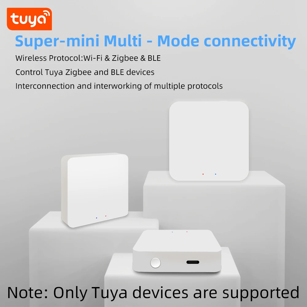 Zigbee hub, 3-in-1 WiFi Zigbee 3.0/Bluetooth gateway, Tuya wireless multimode gateway, smart home bridging hub, compatible with